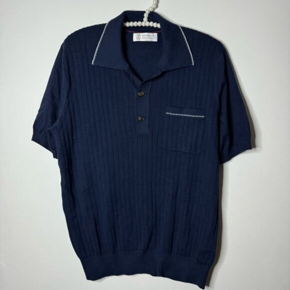Brunello Cucinelli Ribbed Polo Shirt - Picture 1 of 10